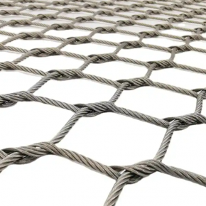 AISI 304 316 Security Architectural Cable Rope Knotted Type Wire Mesh