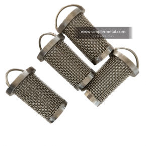 OEM Stainless Steel AISI316 Mesh Filter Basket Cylinder With Handle 